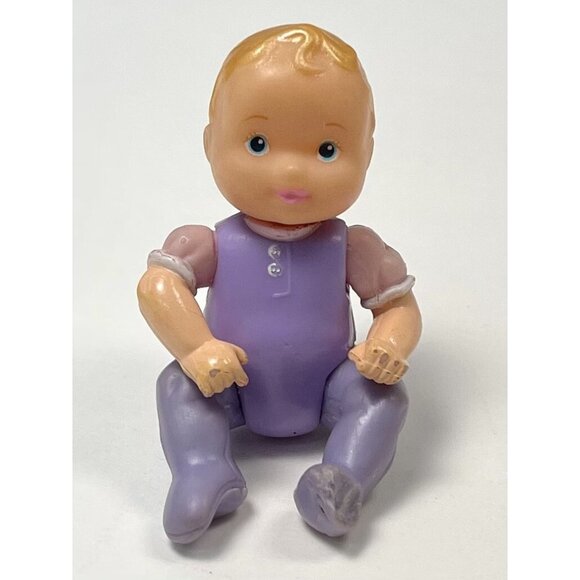 FISHER-PRICE Loving Family Dollhouse 2.5" Baby Infant & Dad DOLLS Nursery Purple - Picture 3 of 6